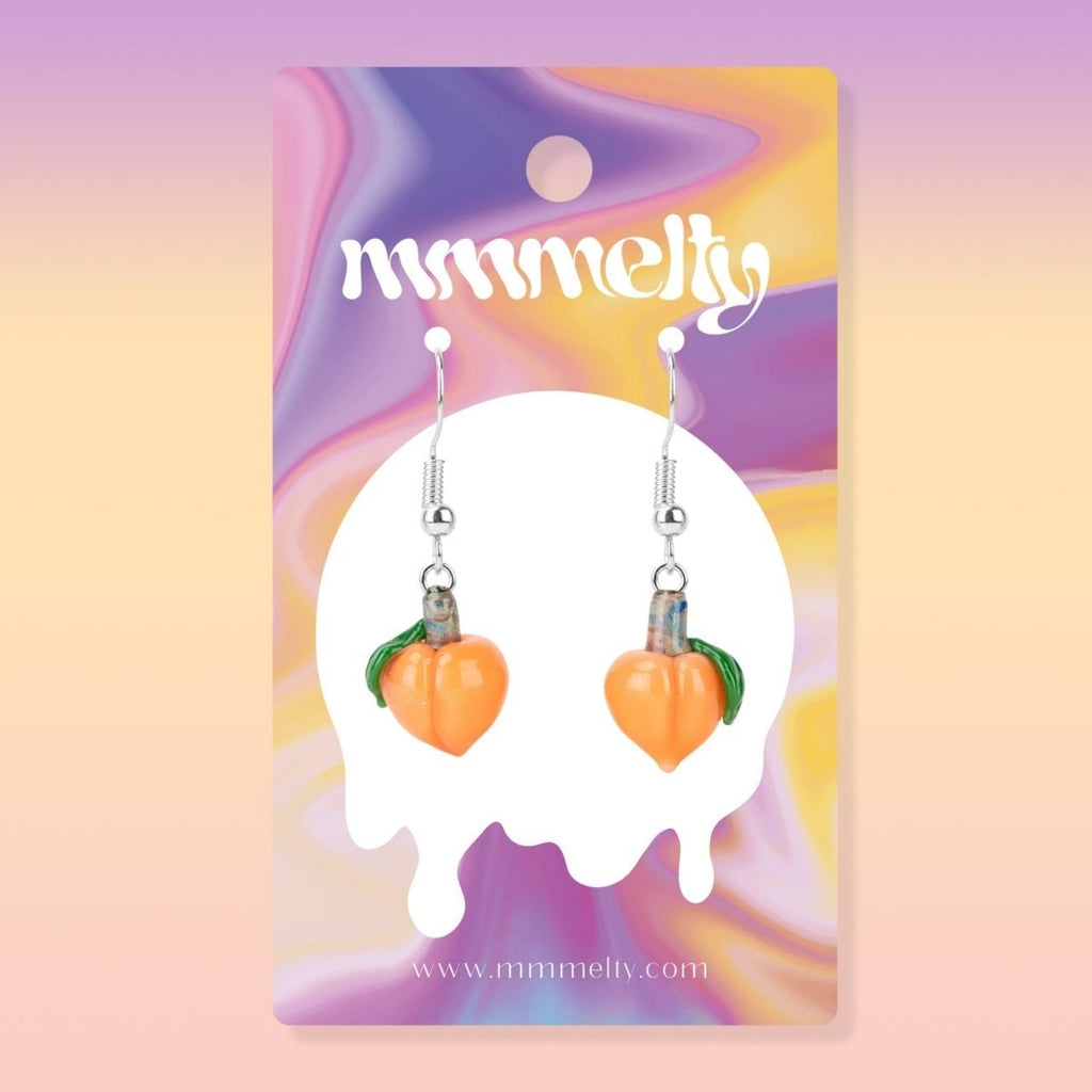 mmmelty Peach Glass Earrings