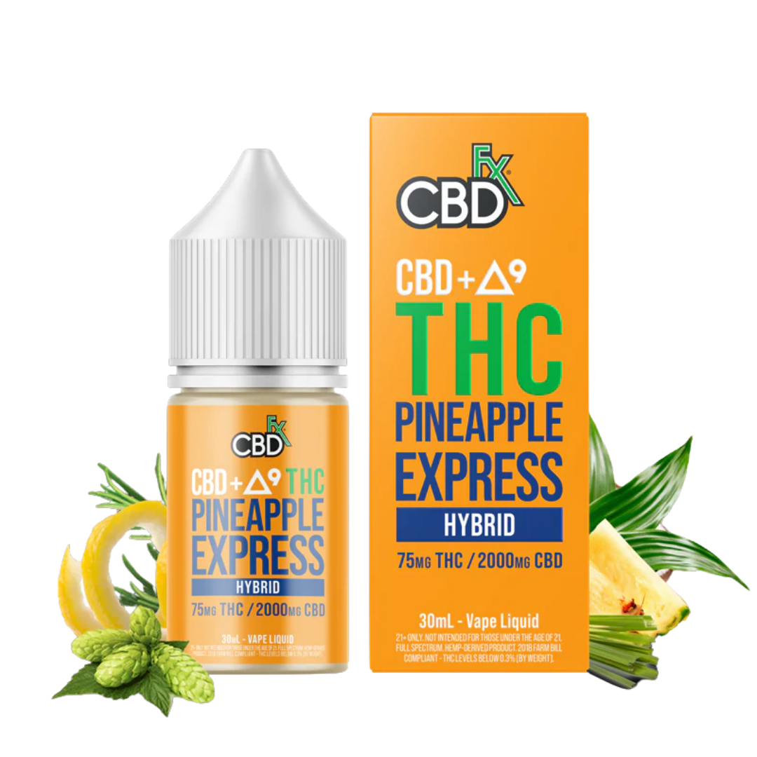 CBDfx Delta-9 THC + CBD Vape Juice: Pineapple Express (Hybrid)