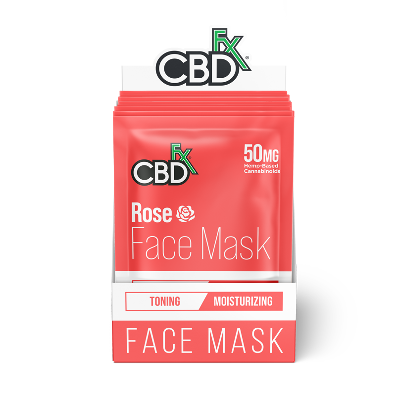 cbdfx rose cbd face mask moisturizing wholesale case