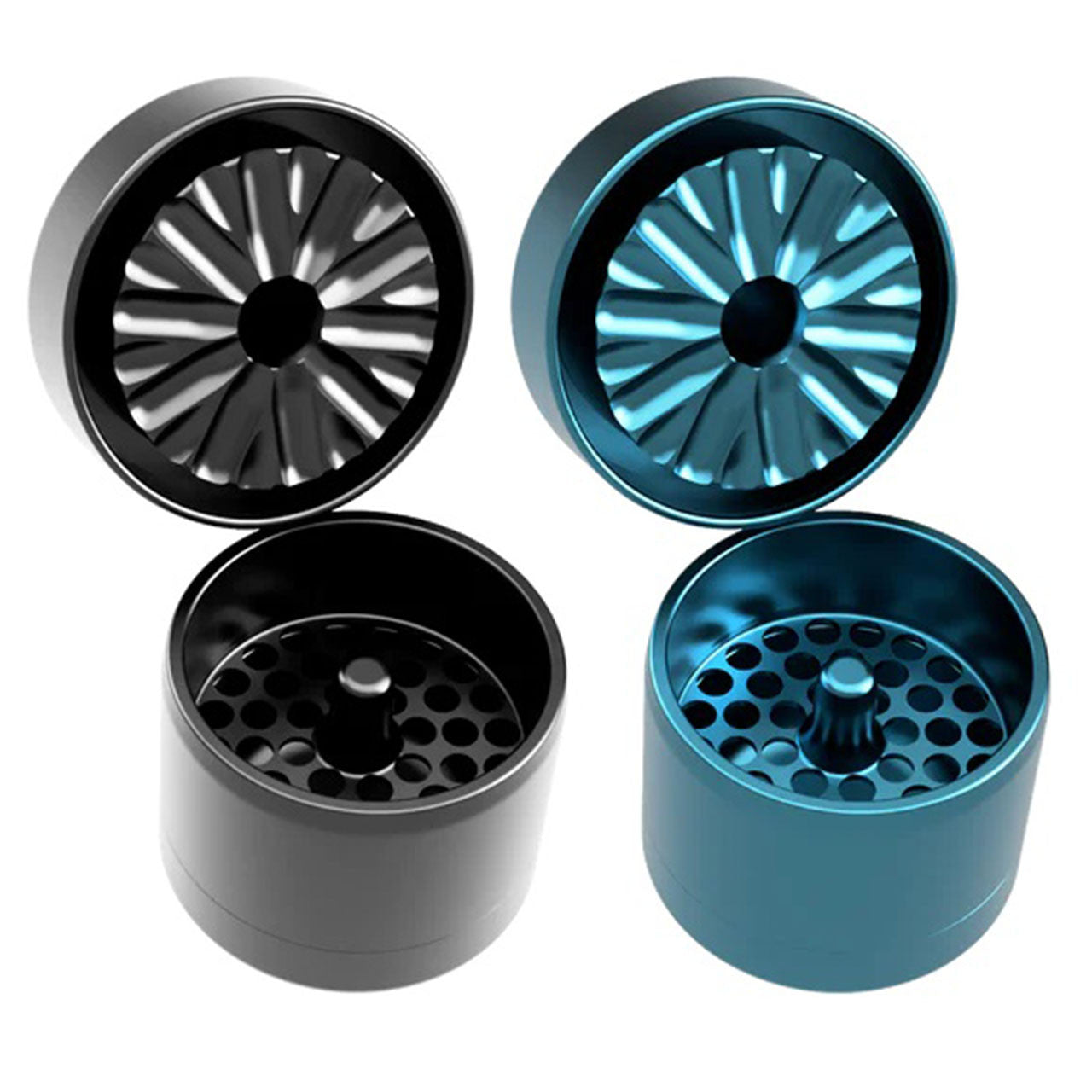 Flower Mill Mini Edition Aluminum Grinder Black Blue