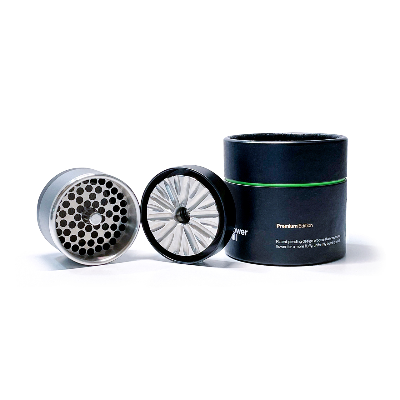 flower mill premium 3 piece toothless grinder box