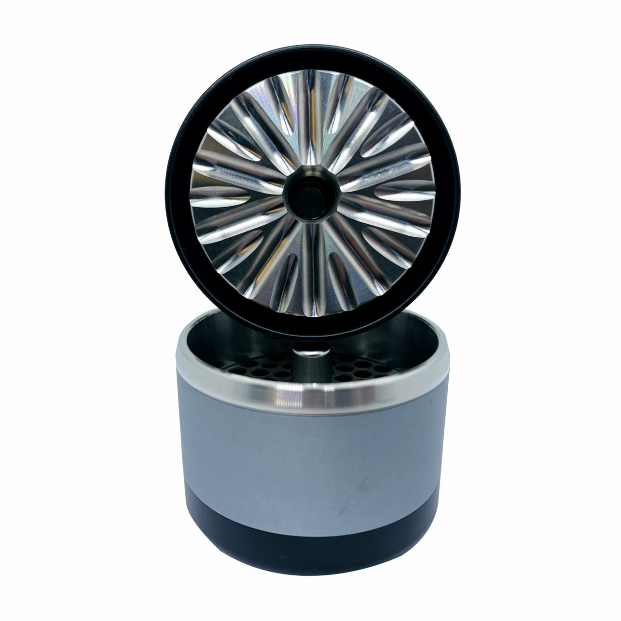 flower mill premium 3 piece toothless grinder gray