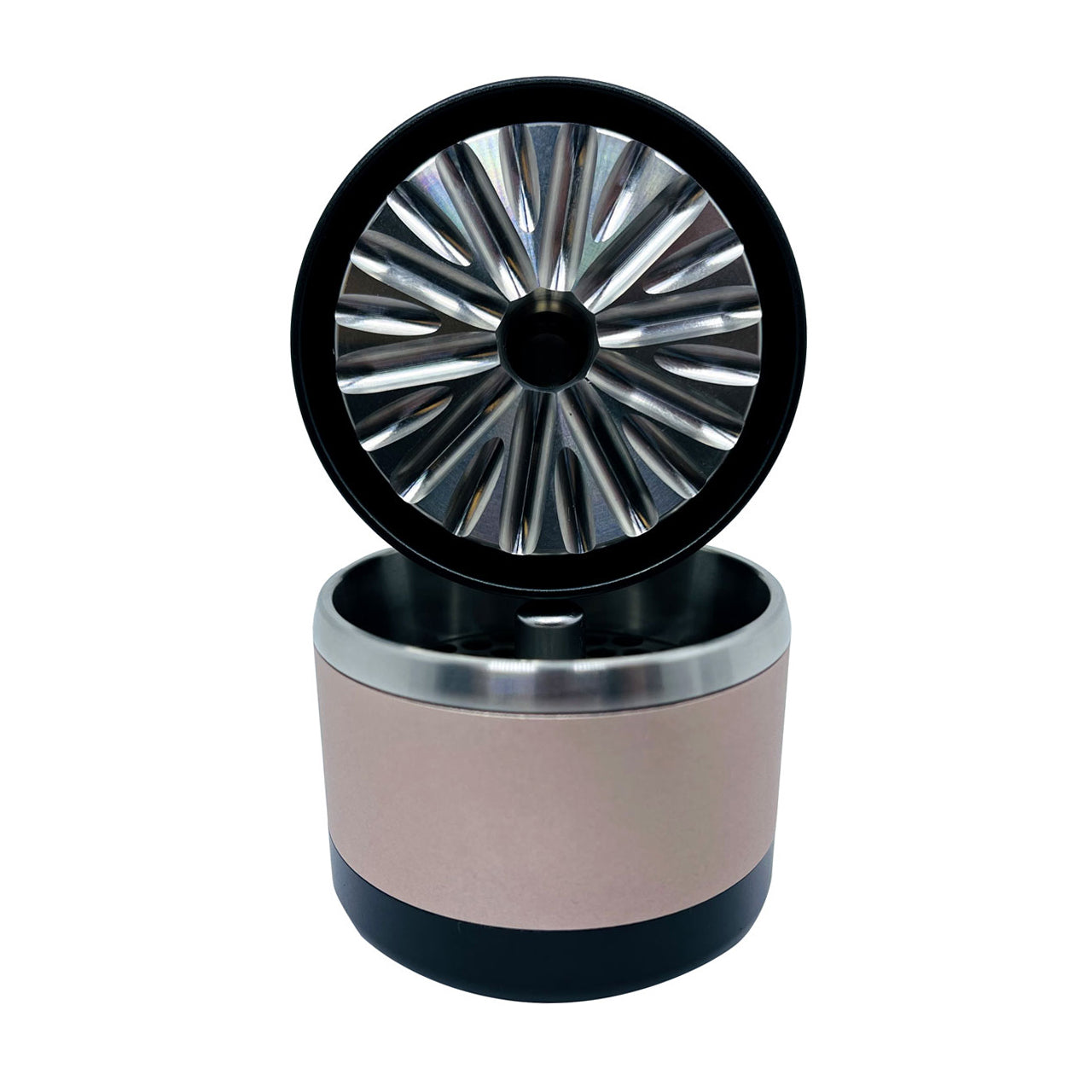 flower mill premium 3 piece toothless grinder rose gold