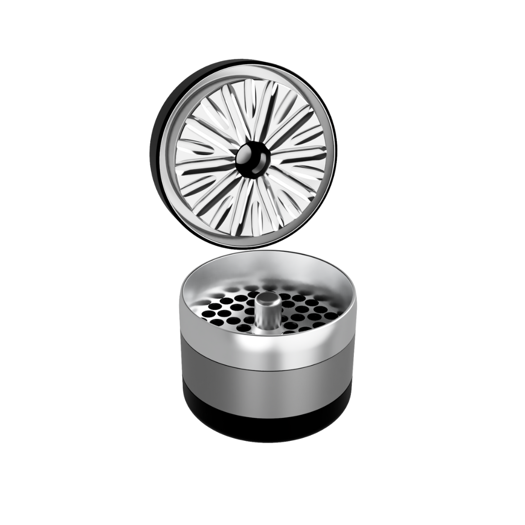 flower mill premium edition 3 piece herb grinder grey