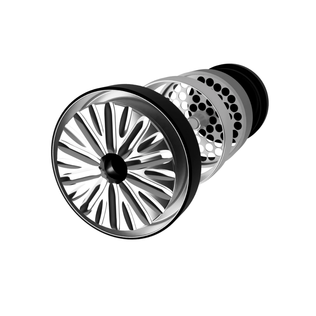 flower mill premium edition 3 piece herb grinder screen grey