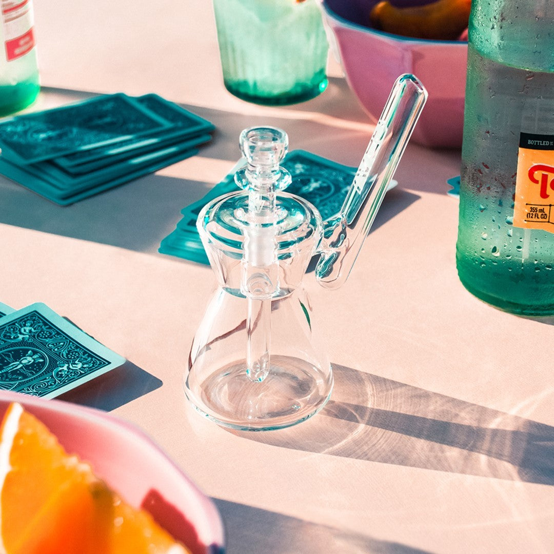 grav hourglass pocket bubbler glass water pipe