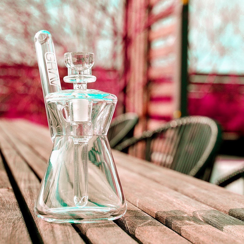 grav labs hourglass pocket mini bubbler glass