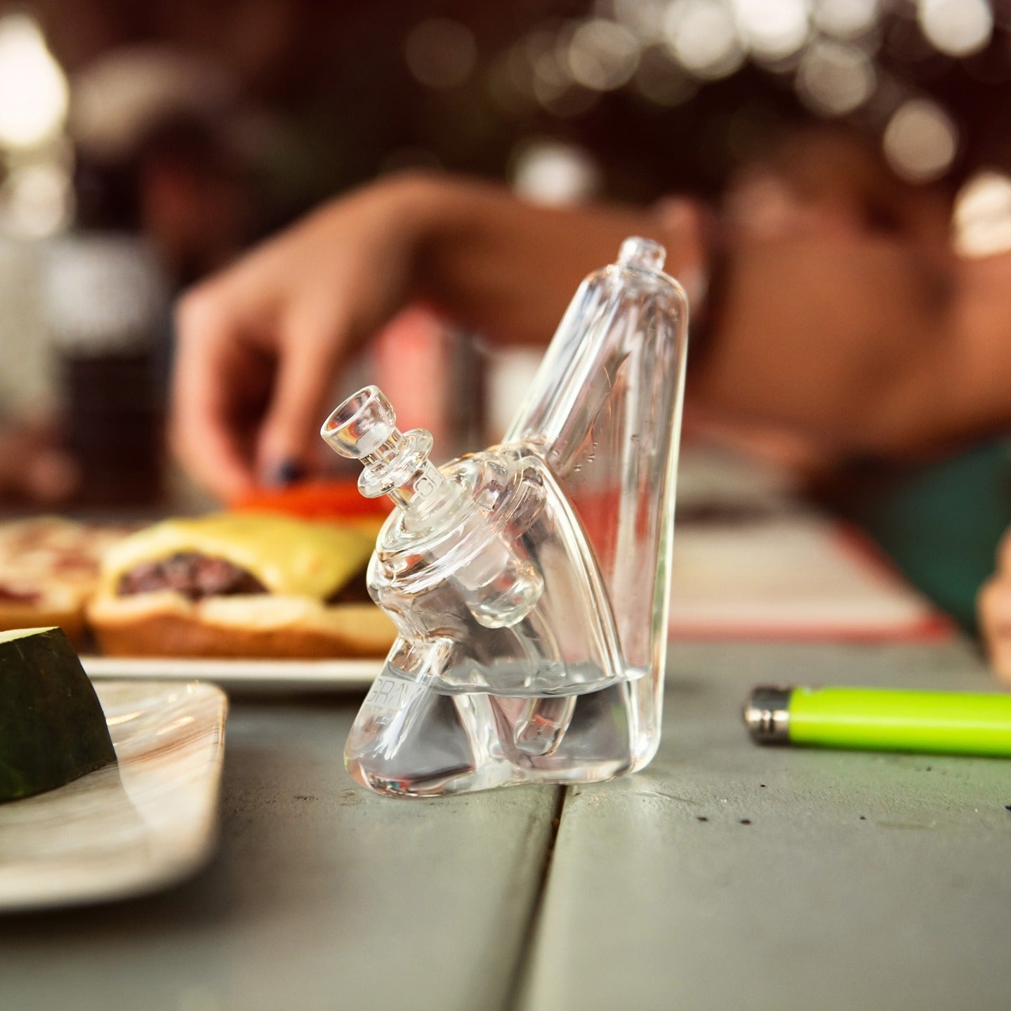 grav wedge glass bubbler water pipe bong clear