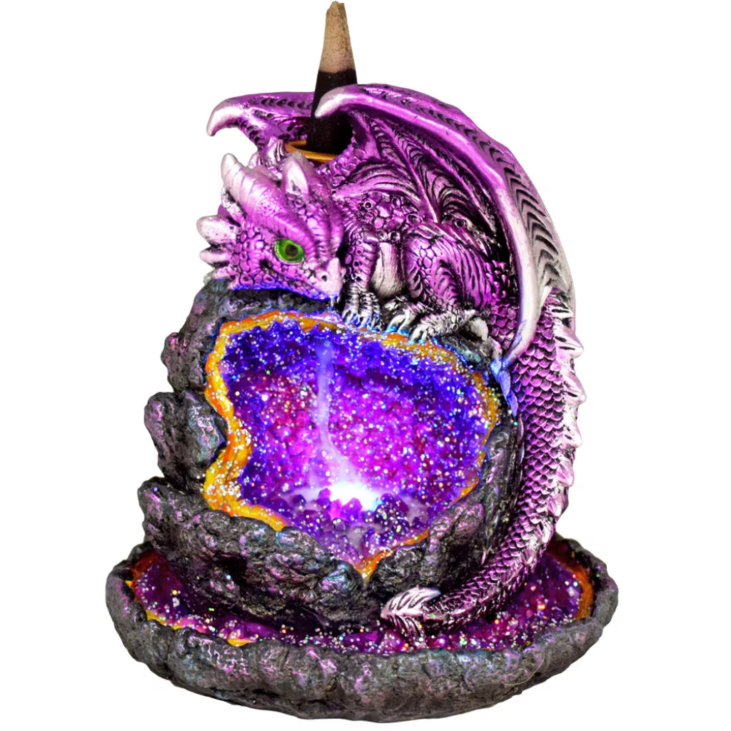 Baby Dragon Geode Backflow Incense Burner