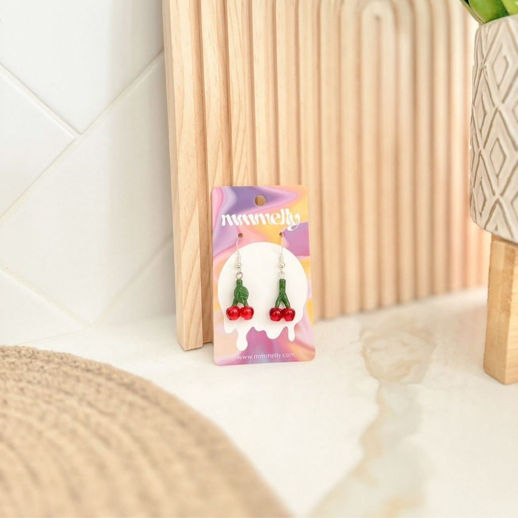 mmmelty Cherry Glass Earrings