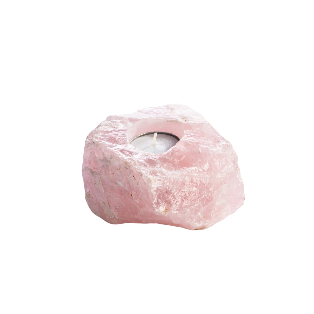 Rose Quartz Crystal Candle Holder