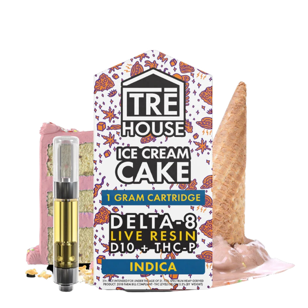 TRE House Delta-8 Live Resin Vape Cartridge | Ice Cream Cake (Indica)