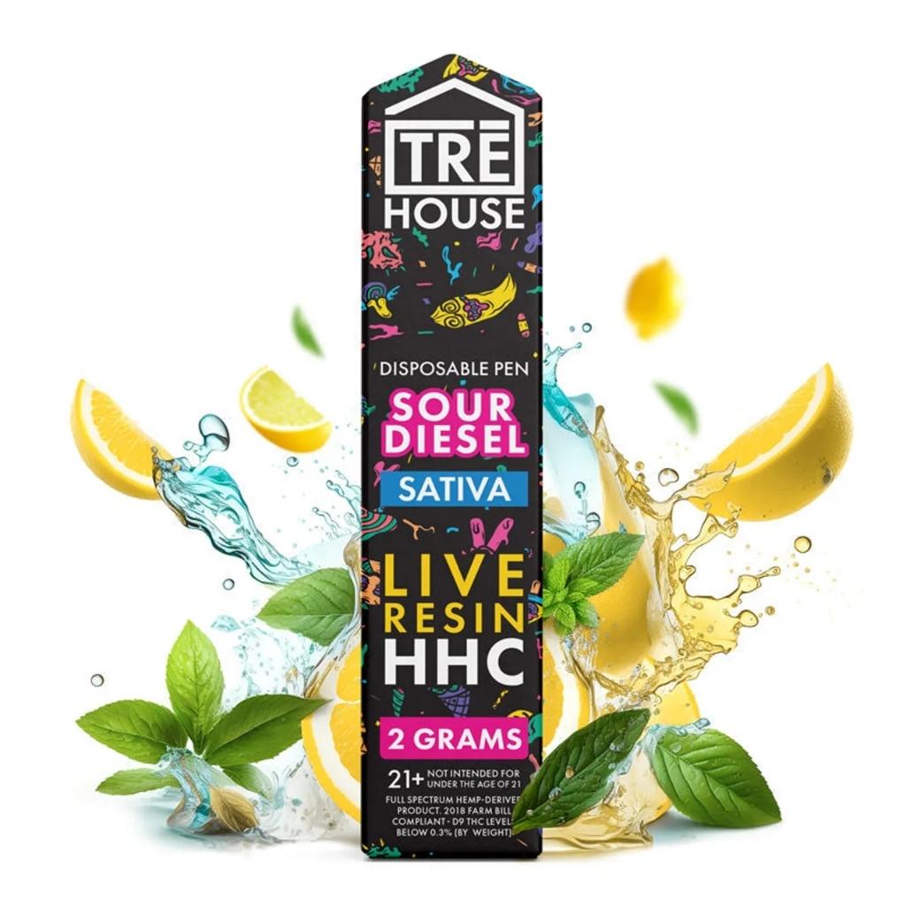 TRE House Live Resin HHC Disposable Vape Pen Sour Diesel Sativa