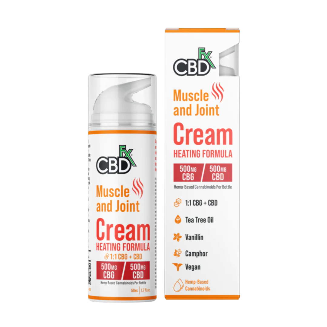 CBDfx Muscle Joint CBG CBD Cream Heating Formula 500mg