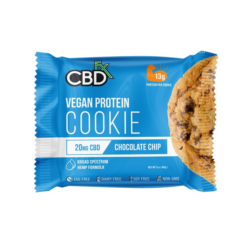 cbdfx vegan protein cbd cookie chocolate chip