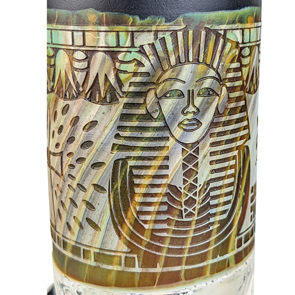 Cheech Glass Totem Of Egypt Sandblasted Beaker