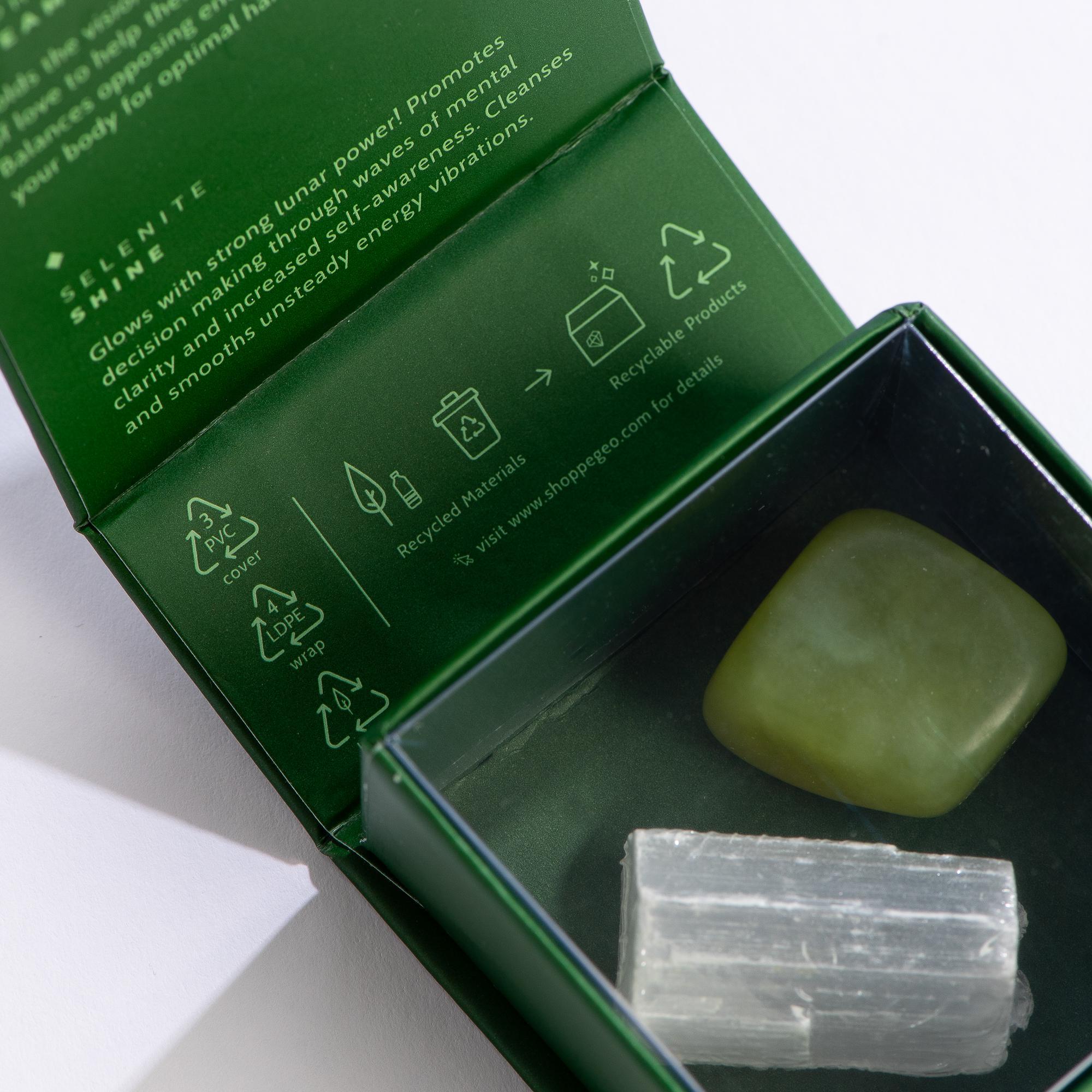 dream shine mini energy crystals jade selenite