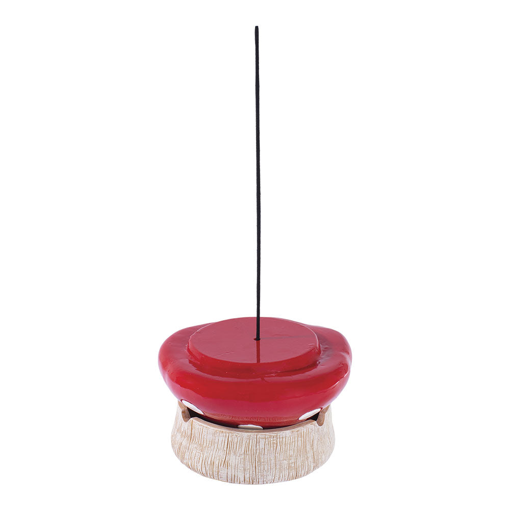 Fujima Red Mushroom Covered Ashtray Incense Holder