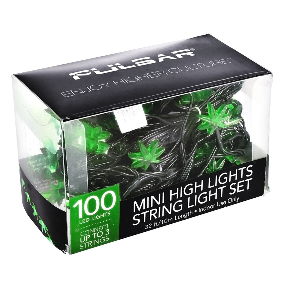 pulsar mini high lights hemp leaf string light set 100